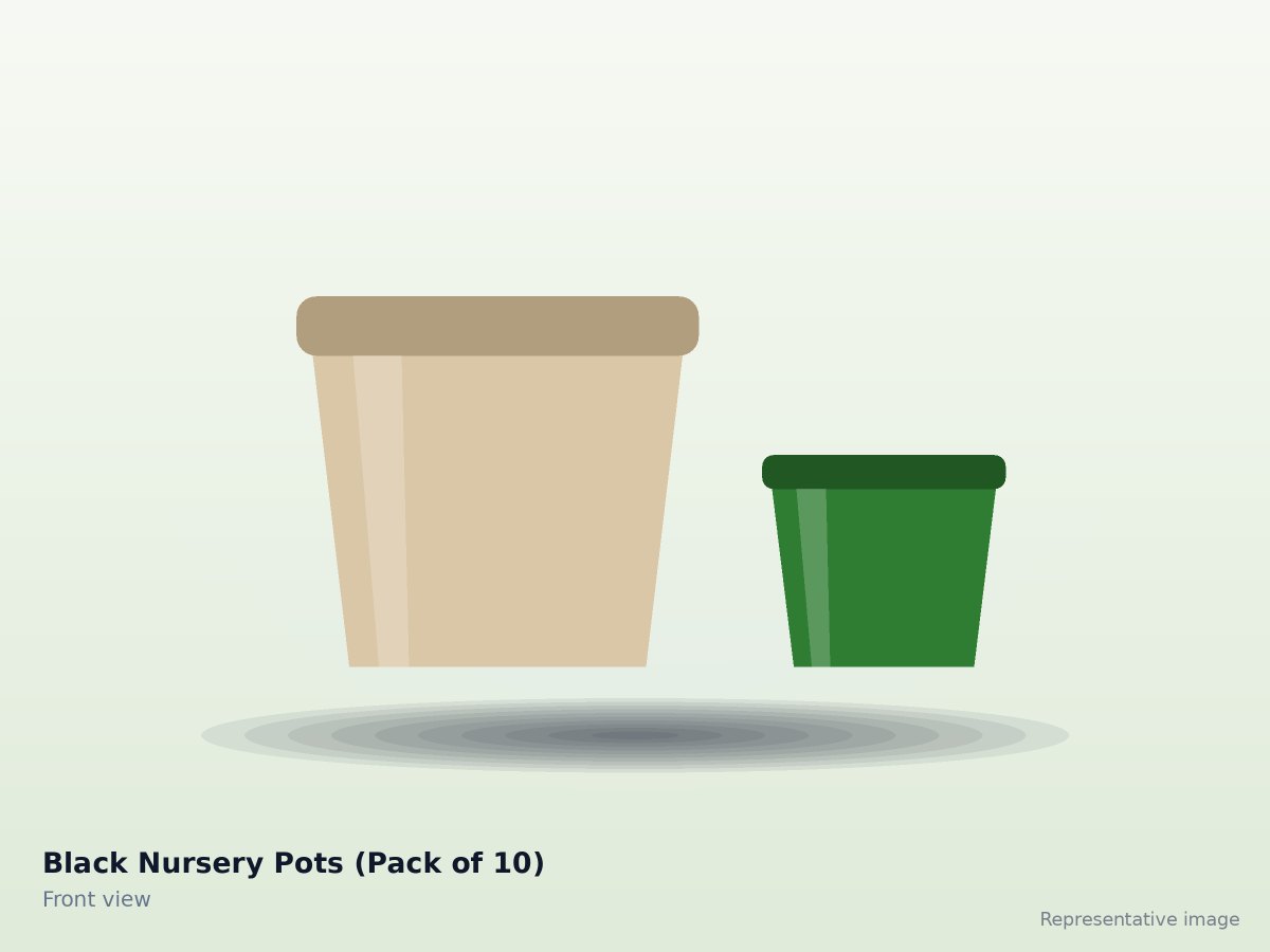 Black Nursery Pots (Pack of 10)