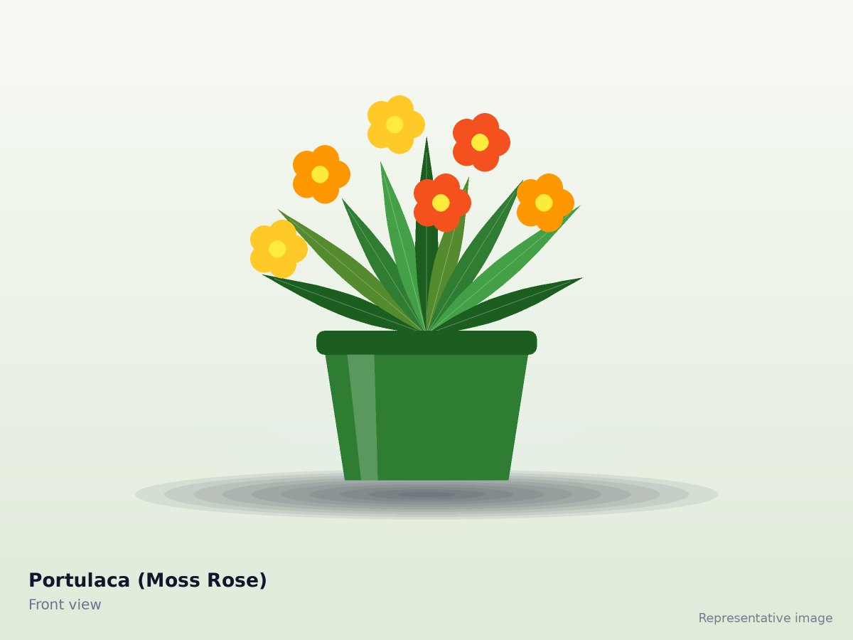 Portulaca (Moss Rose) – front view (representative image)